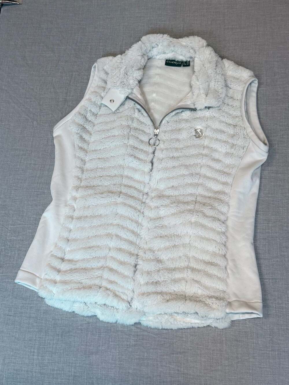 Chervo Golf Italian Plush Pro-Therm Faux Fur Fleece Vest in Light Grey